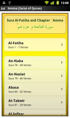 Juz Amma (Suras of Quran) android App screenshot 4